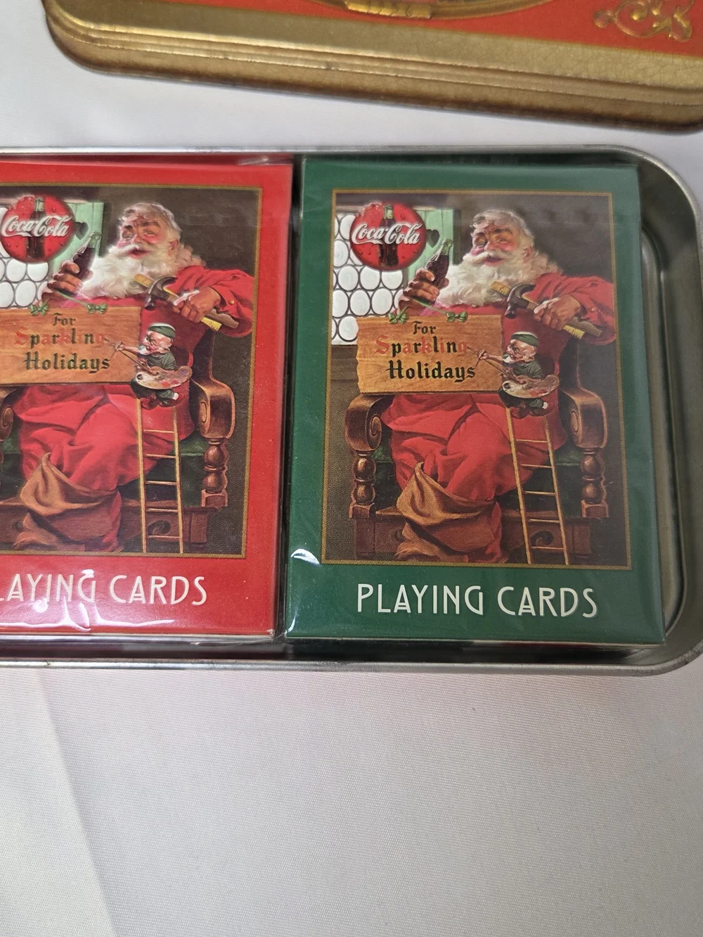 Coca-Cola Coke‎ Santa Claus Christmas Playing Cards Decks Tin New Unused